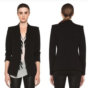 Helmut Lang Black Gala Chic Minimalist Workwear Neutral Classic Blazer Small